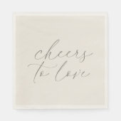 Neutral Wedding Napkins “Cheers to Love” Serviette (Vorderseite)