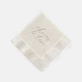 Neutral Wedding Napkins “Cheers to Love” Serviette (Ecke)