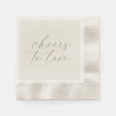 Neutral Wedding Napkins “Cheers to Love” Serviette (Vorderseite)