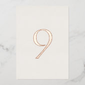 Neutral Wedding Table Number with Real Foil Folieneinladung (Vorderseite)