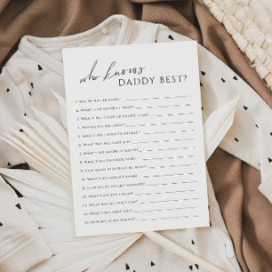 Neutral wer Daddy Baby Shower Game Card kennt Einladung