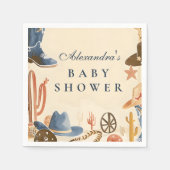 Neutral Western Cowboy Baby Shower Serviette (Vorderseite)