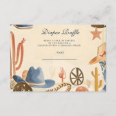 Neutral Western Cowboy Diapper Raffle Begleitkarte (Vorderseite)