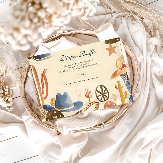 Neutral Western Cowboy Diapper Raffle Begleitkarte