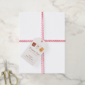 Neutral Whimsical S'more Fun Baby Shower Geschenkanhänger (Mit Garn)