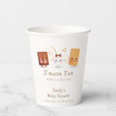 Neutral Whimsical S'more Fun Baby Shower Pappbecher (Rückseite)