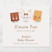 Neutral Whimsical S'more Fun Baby Shower Schaumweinetikett (Einzelnes Label)