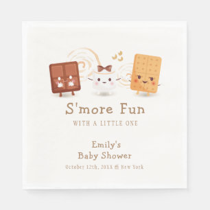 Neutral Whimsical S'more Fun Baby Shower Serviette