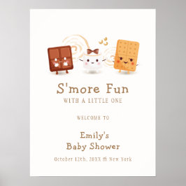 Neutral Whimsical S'more Fun Baby Shower Willkomme Poster