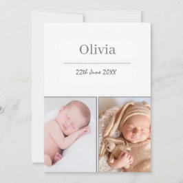 Neutral White 2 Foto Baby Ankündigung