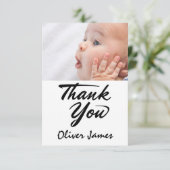 Neutral White Babydusche danke Foto (Stehend Vorderseite)