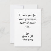 Neutral White Babydusche danke Foto (Rückseite)