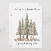 Neutral White Christmas Trees Cream Holiday Einladung (Vorne/Hinten)