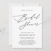 Neutral White Elegant Script Modernes Brautparty Einladung (Vorderseite)