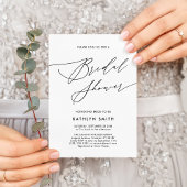 Neutral White Elegant Script Modernes Brautparty Einladungspostkarte