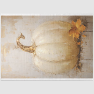 Neutral-White Pumpkin und Gold-Stem-Decoupage Seidenpapier