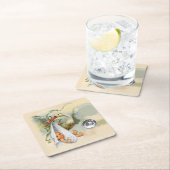 NEUTRAL WHITE STORK BABY DUSCHE GEMSTONE MONOGRAMM RECHTECKIGER PAPPUNTERSETZER (Vor Ort)