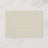 Neutral Wildflower Details Card Minimalist Wedding Begleitkarte (Rückseite)