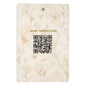 Neutral Wildflower Monogram Business Accent Mini Klemmbrett (Rückseite)