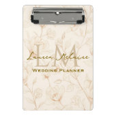 Neutral Wildflower Monogram Business Accent Mini Klemmbrett (Vorderseite)