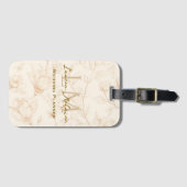 Neutral Wildflower Monogram Business Travel Gepäckanhänger (Vorderseite (Horizontal))