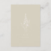 Neutral Wildflower RSVP Card Minimalist Wedding  Begleitkarte (Rückseite)