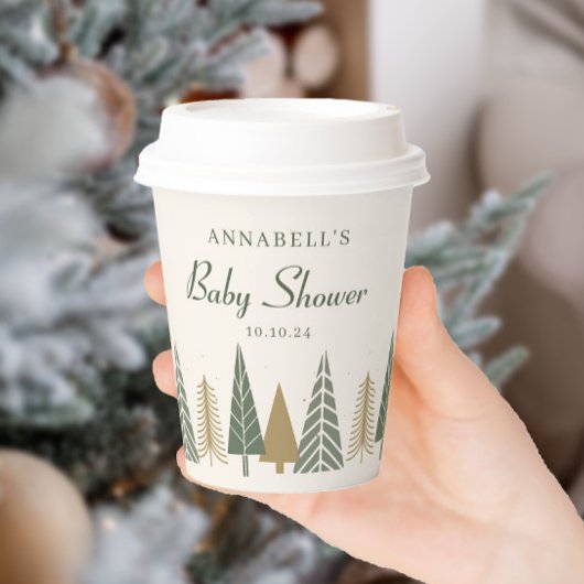 Neutral Winter Baby Dusche Pappbecher