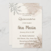 Neutral Winter Quinceañera Invitation – Minimalist Einladung (Vorne/Hinten)