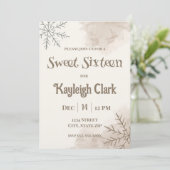 Neutral Winter Sweet Sixteen Invitation – Minimal Einladung (Stehend Vorderseite)