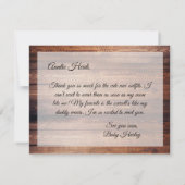 Neutral Wood Baby Dusche Danke Karte (Rückseite)