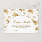 Neutral Woodland Leaves Diapper Raffle Begleitkarte (Vorderseite)