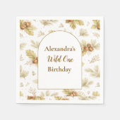 Neutral Woodland Wild One Birthday Serviette (Vorderseite)