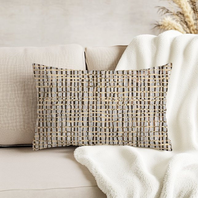 Neutral Woven Look Imitats Linenmuster Grau braun Dekokissen (Von Creator hochgeladen)