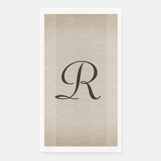 Neutralbraun und Tan texturiert Mit Monogramm Serviette (Vorderseite)