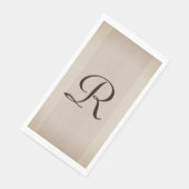 Neutralbraun und Tan texturiert Mit Monogramm Serviette (Ecke)