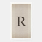 Neutralbraun und Tan texturiert Mit Monogramm Serviette (Vorderseite)