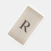 Neutralbraun und Tan texturiert Mit Monogramm Serviette (Ecke)