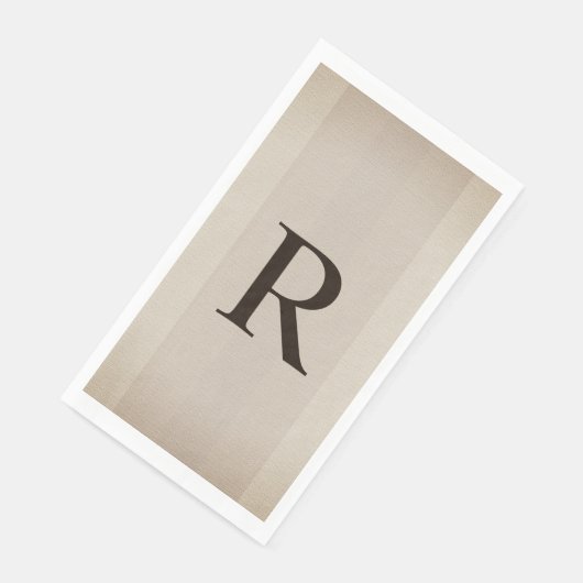 Neutralbraun und Tan texturiert Mit Monogramm Serviette (Ecke)