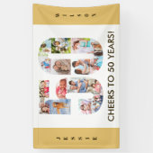 Neutrale 50. Geburtstagspartei-FotoCollage Banner (Vertikal)