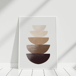 Neutrale Abstrakt gestapelte Bowls Minimalistische Poster