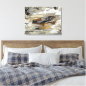 Neutrale Abstrakt-Grau-Druck | Silvia Vassileva Leinwanddruck (Insitu (Schlafzimmer))