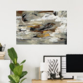 Neutrale Abstrakt-Grau-Druck | Silvia Vassileva Poster (Heimbüro)