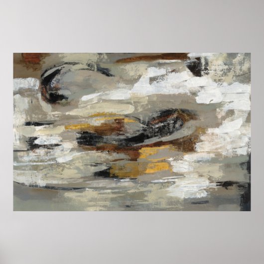 Neutrale Abstrakt-Grau-Druck | Silvia Vassileva Poster (Vorne)