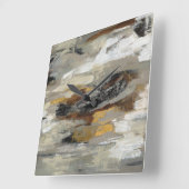 Neutrale Abstrakt-Grau-Druck | Silvia Vassileva Quadratische Wanduhr (Winkel)