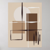 Neutrale Abstrakte Formen Kunst Poster (Vorne)