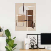 Neutrale Abstrakte Formen Kunst Poster (Heimbüro)