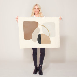 Neutrale Abstrakte Formen | Minimale moderne Kunst Fleecedecke