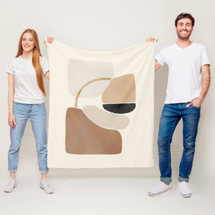 Neutrale Abstrakte Formen Minimale moderne Kunst Fleecedecke
