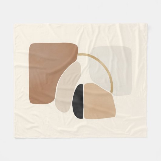 Neutrale Abstrakte Formen | Minimale moderne Kunst Fleecedecke (Vorderseite (Horizontal))