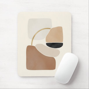Neutrale Abstrakte Formen   Minimale moderne Kunst Mousepad